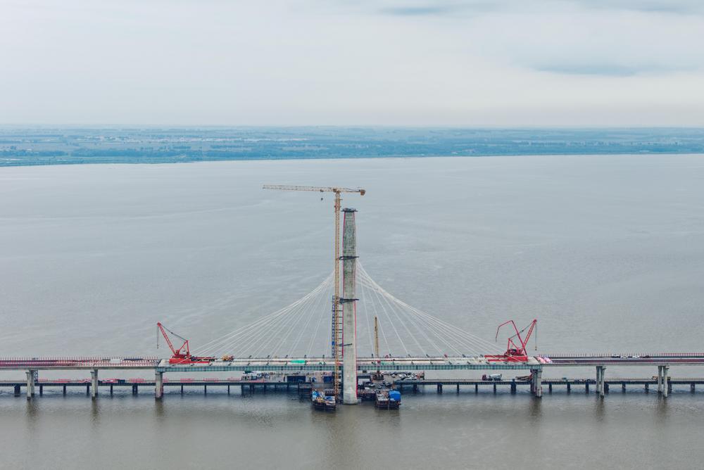 하늘에서 내려다본 中 쑹화강 특대교