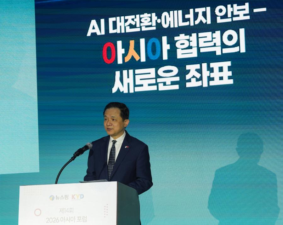 축사를 전하는 다이빙(戴兵) 주한 중국대사. (사진/신화통신)